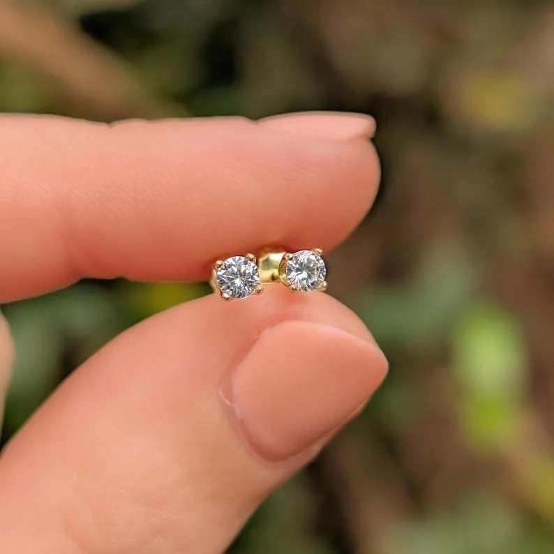 Micro Lab Diamond Earrings - Image 9
