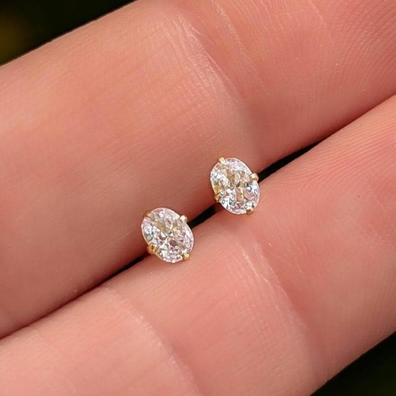 Micro Stud Oval - Lab Diamond - Image 6