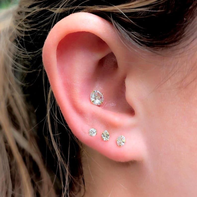Micro Stud Oval - Lab Diamond - Image 8