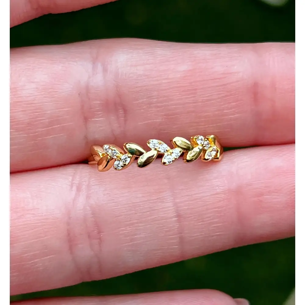 Moissanite Laurel Leaf Half Eternity Band - Image 8