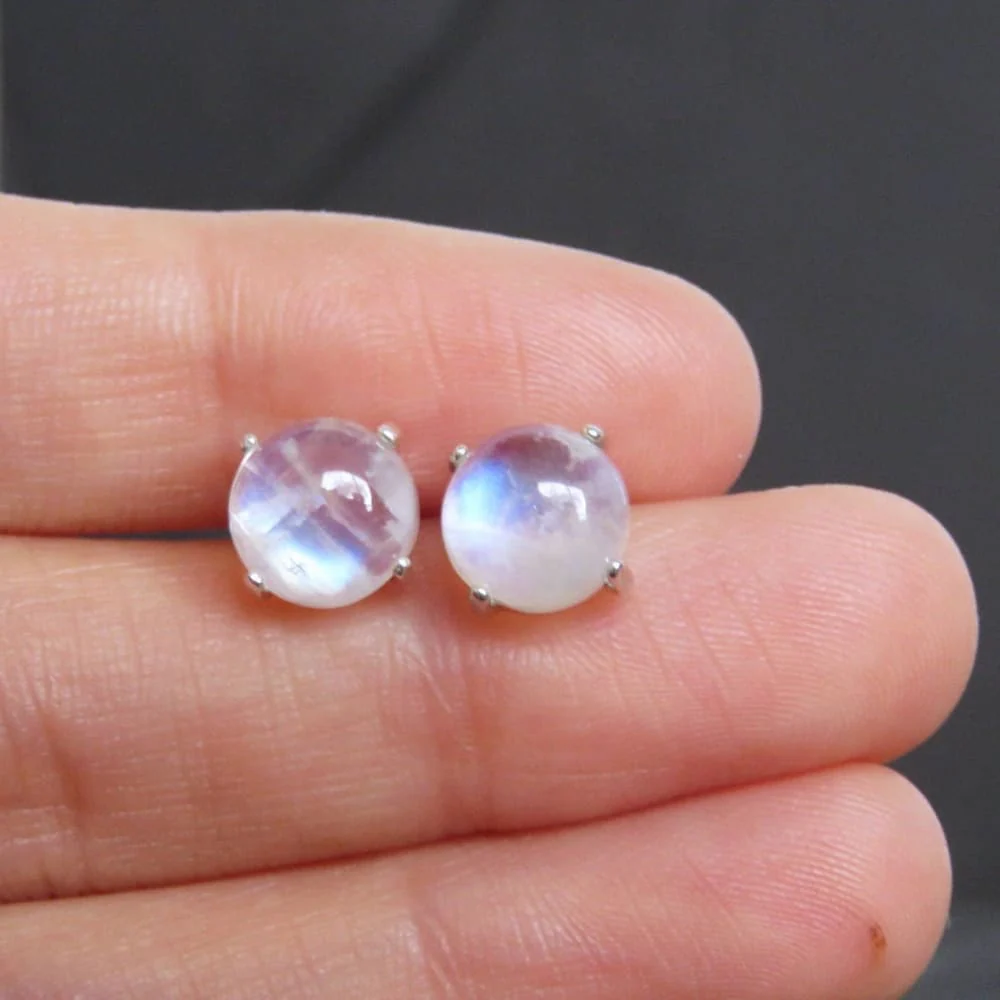 Moonstone Stud Earrings - Image 4