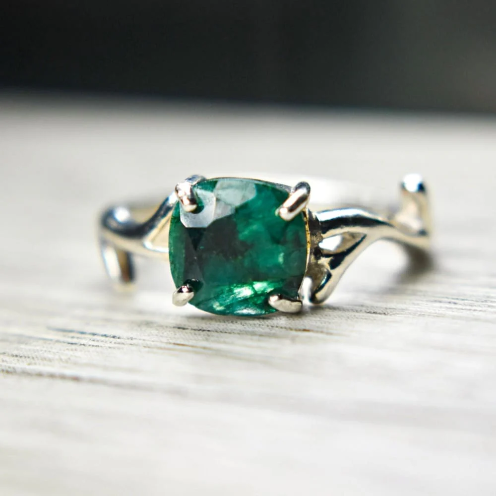 Natural Emerald Branch Ring - Image 6