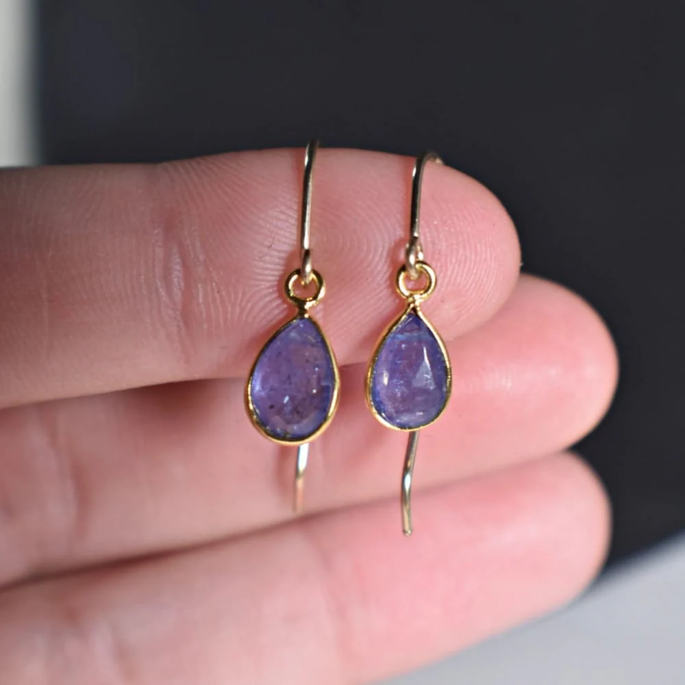 Natural Teardrop Tanzanite Dangles - Image 6