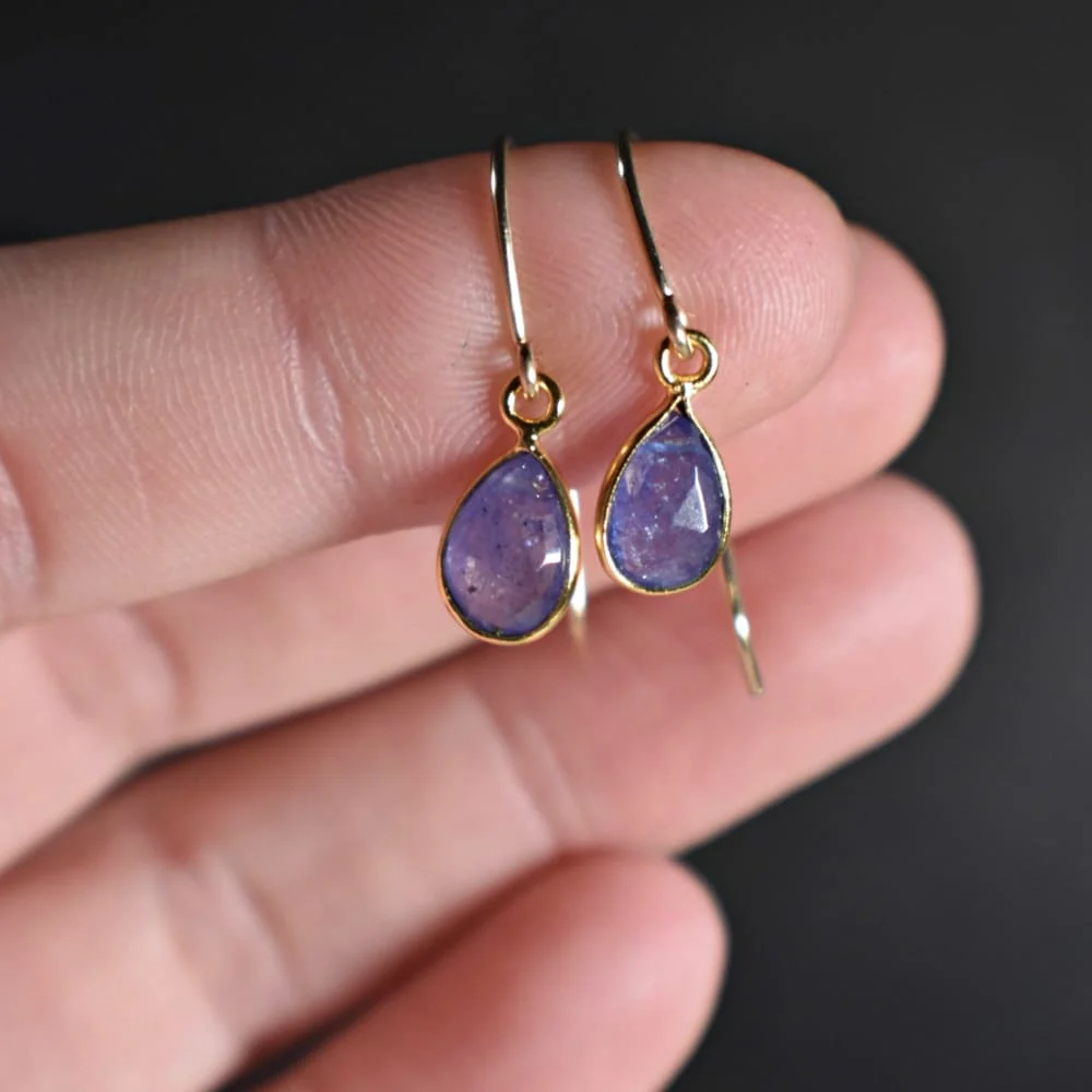 Natural Teardrop Tanzanite Dangles - Image 8
