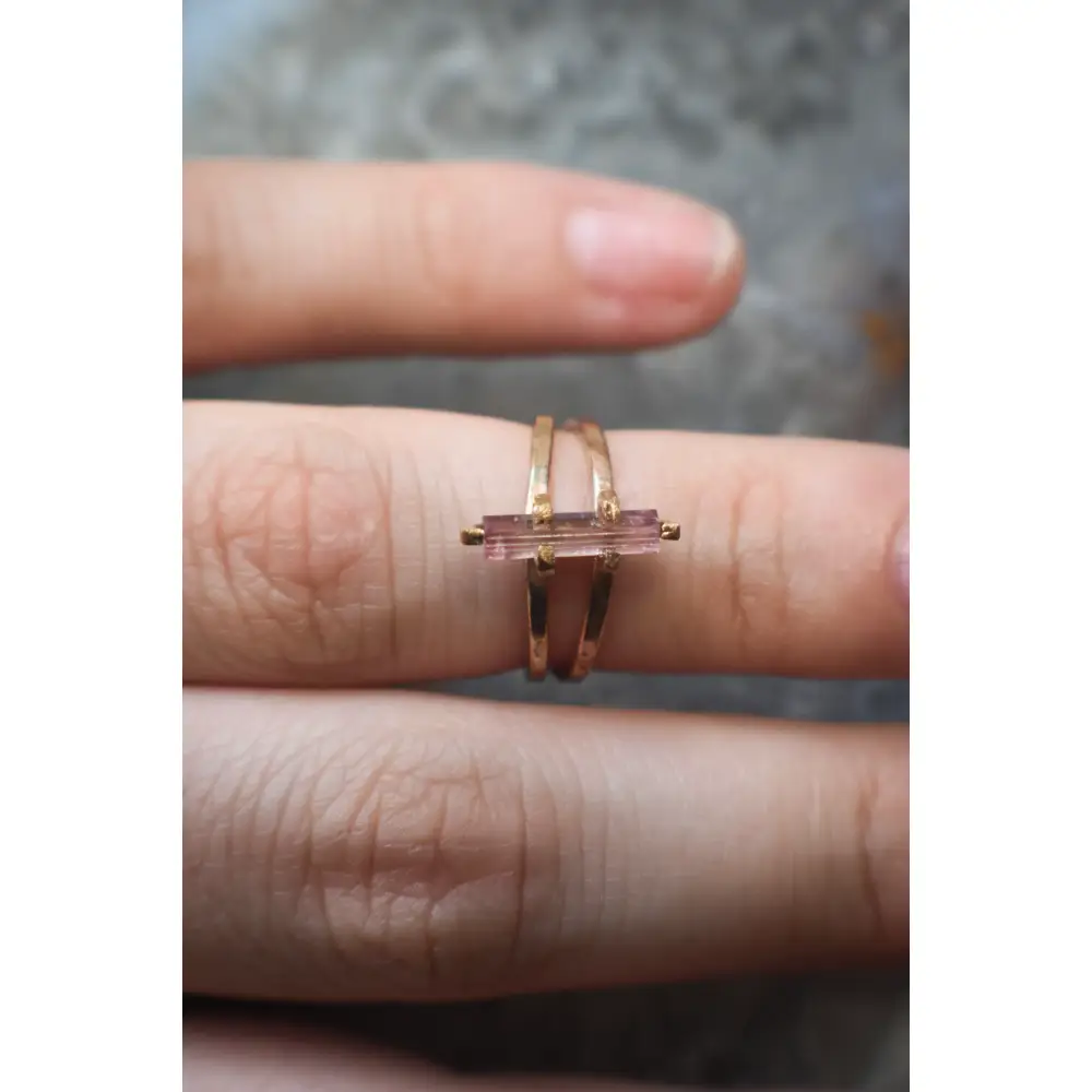 Natural Tourmaline Rod Ring - Image 5