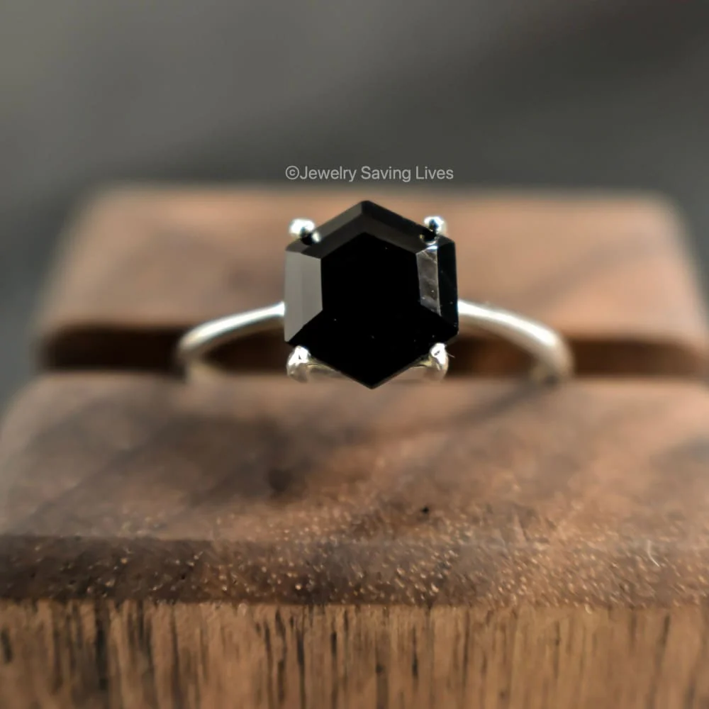 Onyx Hexagon Ring - Image 5