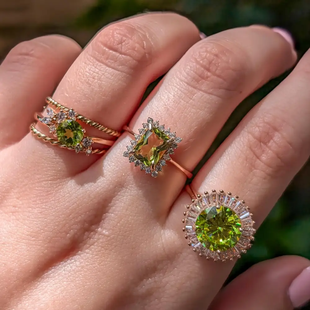 Peridot Halo Ring - Image 5