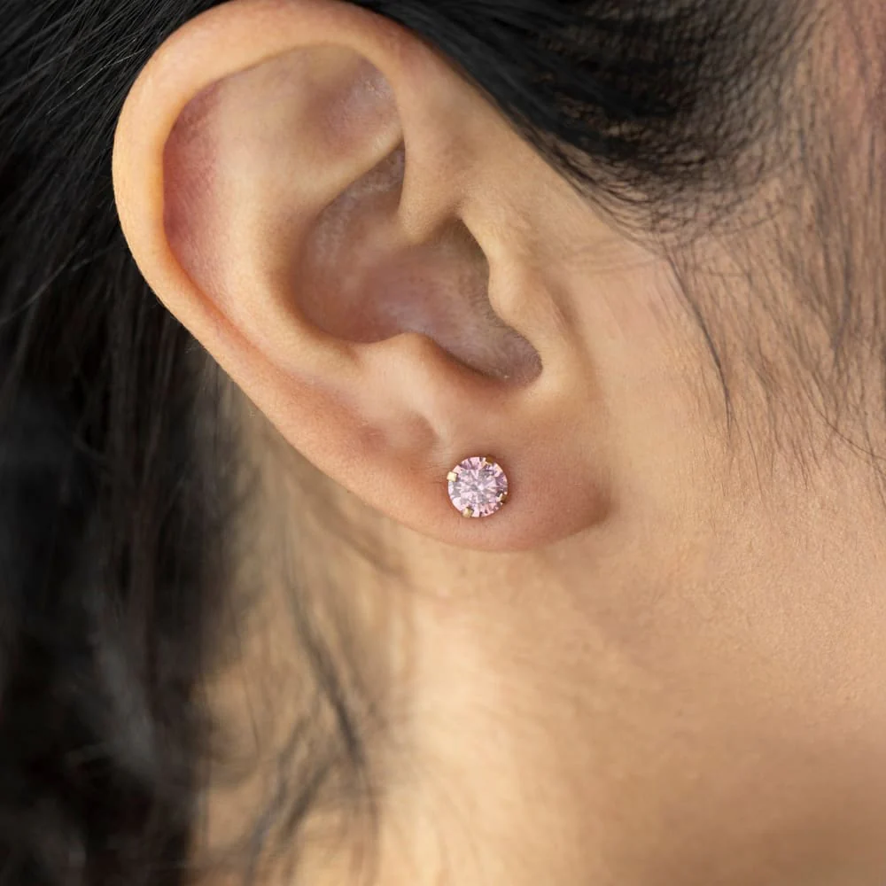 Pink Tourmaline Stud Earrings - Image 5