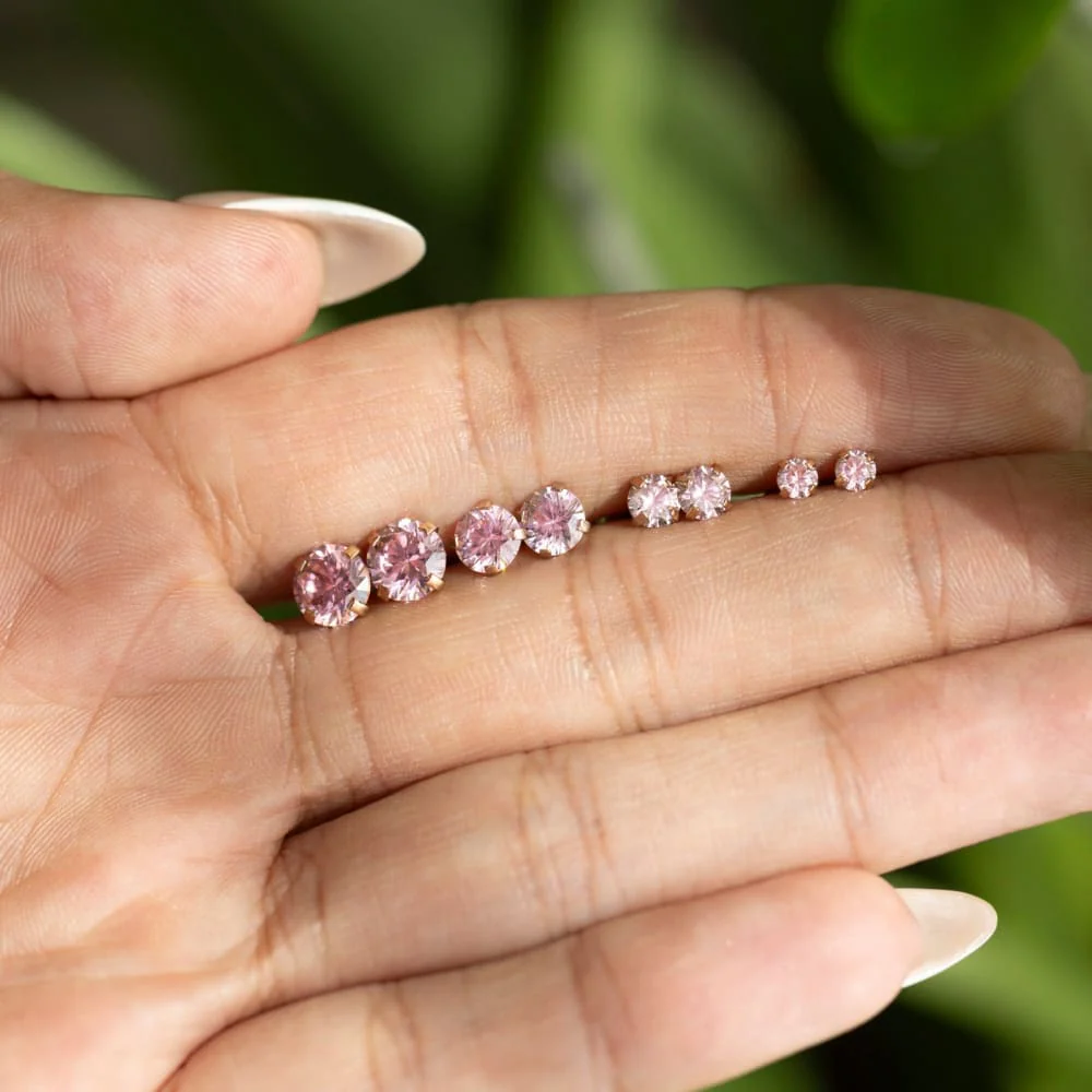 Pink Tourmaline Stud Earrings - Image 6