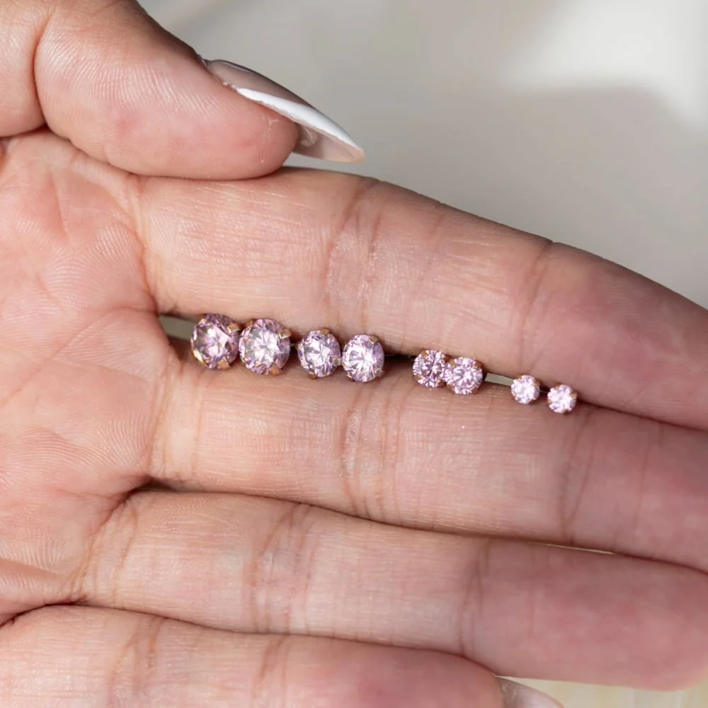 Pink Tourmaline Stud Earrings - Image 8