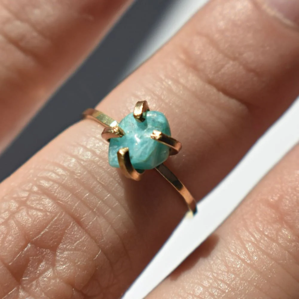 Raw Gemstone Nugget Rings - Image 7