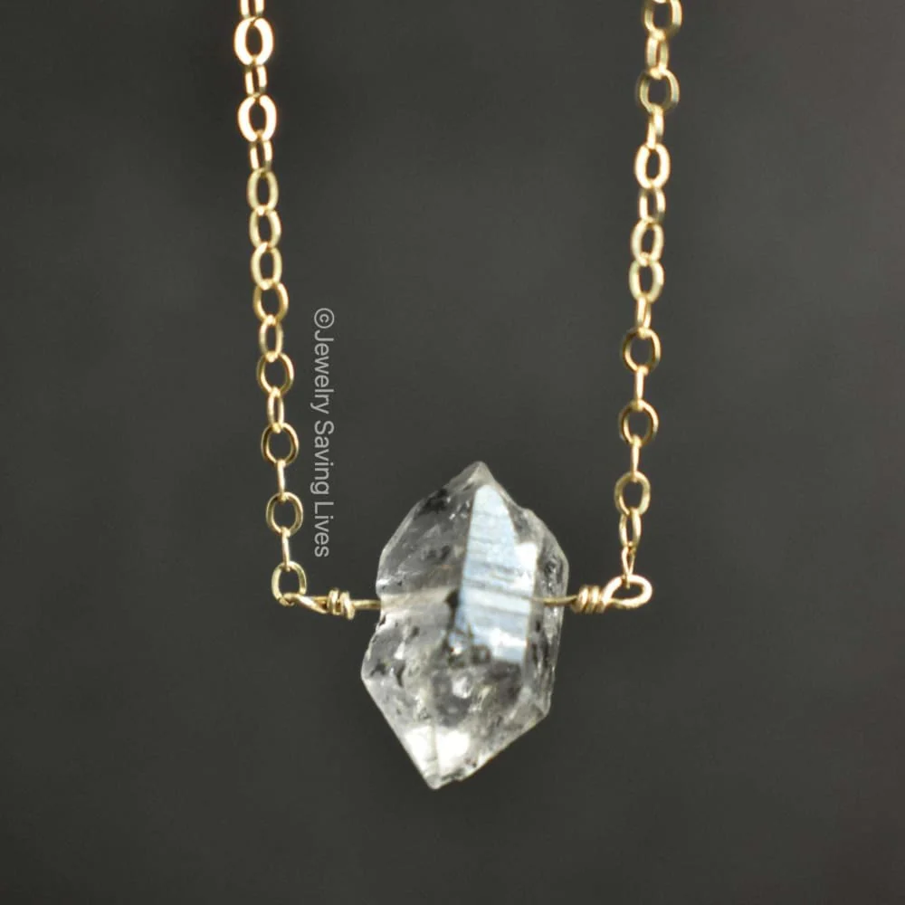 Herkimer Diamond Bar Necklace - Image 4