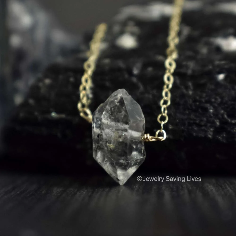 Herkimer Diamond Bar Necklace - Image 6