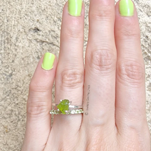 Raw Peridot Ring - Image 4