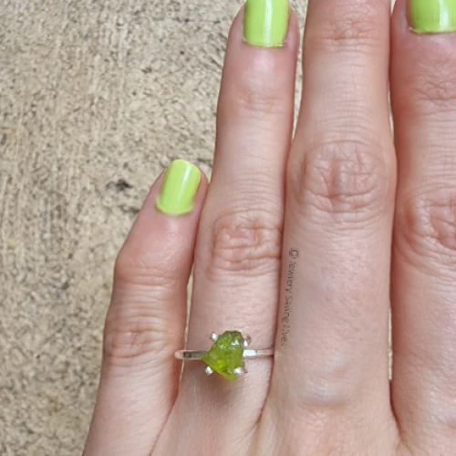 Raw Peridot Ring - Image 6