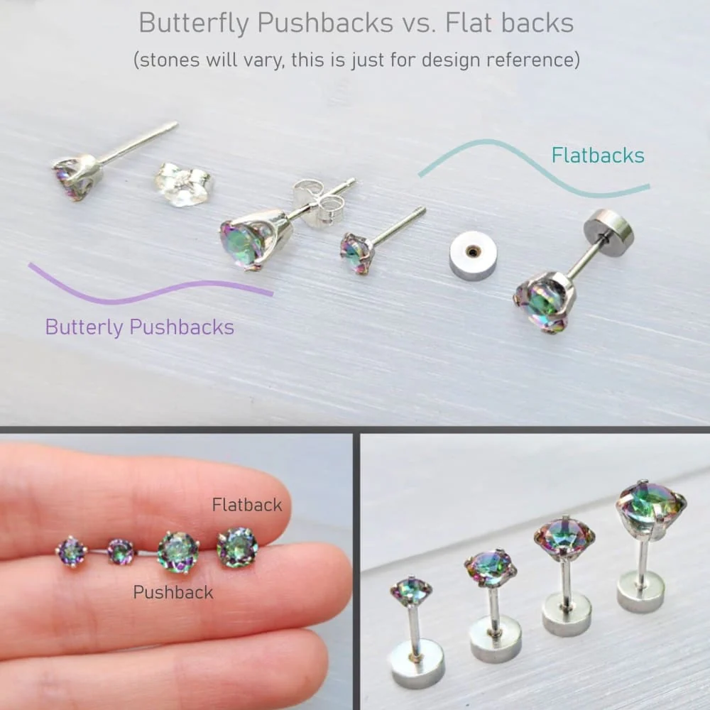 Round Aquamarine Stud Earrings - Image 10