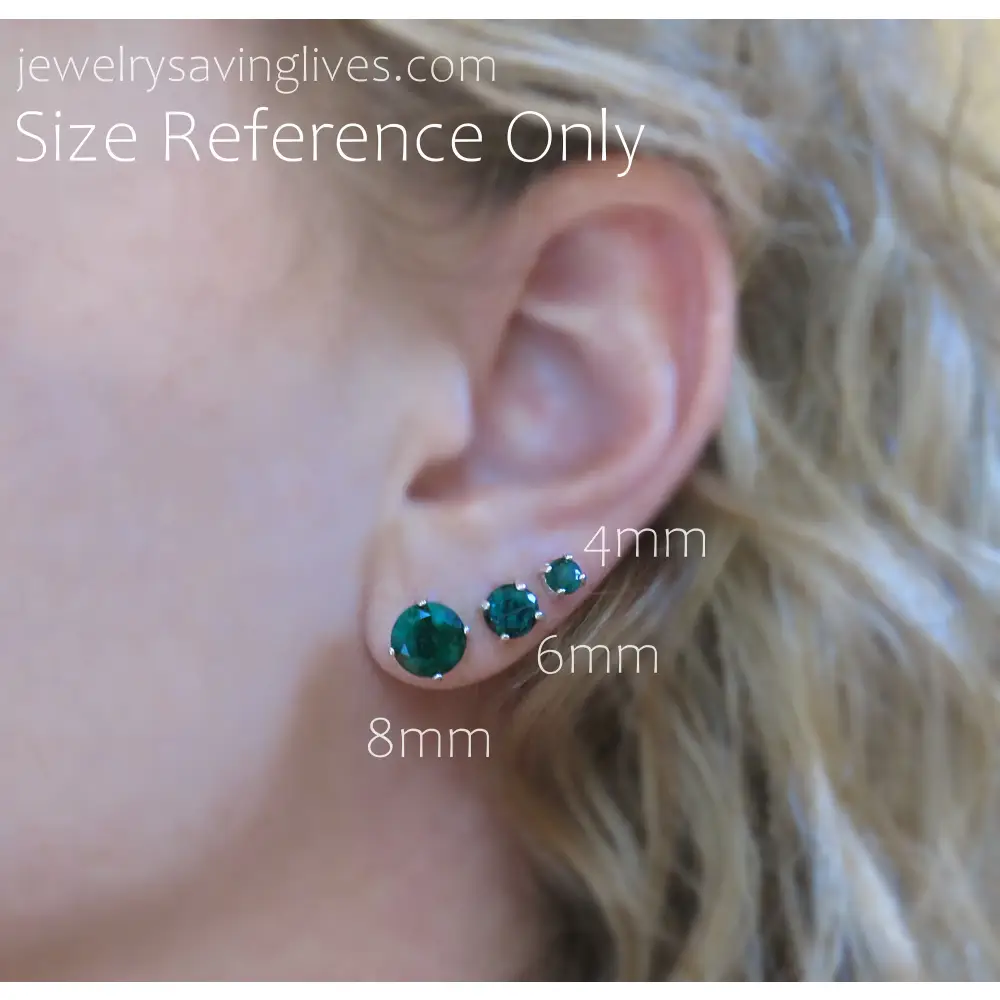 Round Ruby Stud Earrings - Image 8