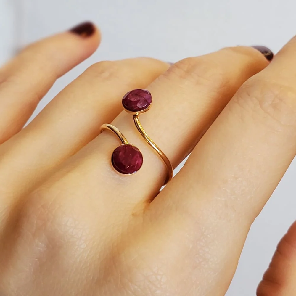 Ruby Double Stone Ring (small) - Image 4
