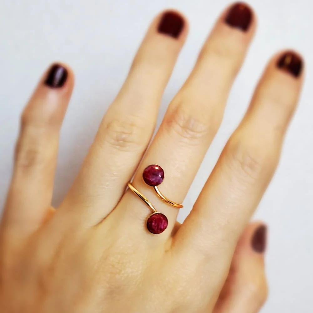 Ruby Double Stone Ring (small) - Image 5