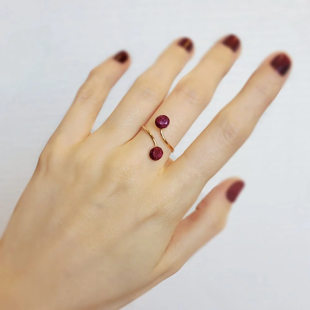 Ruby Double Stone Ring (small) - Image 6
