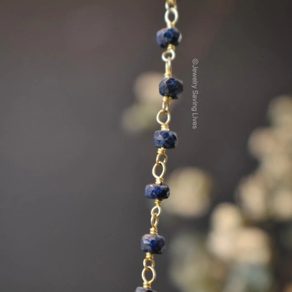 Sapphire Beaded Necklace - Image 4