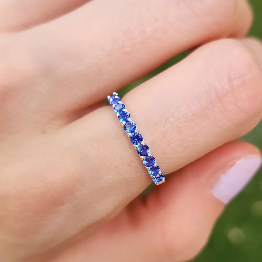 Sapphire Half Eternity Band - Image 9