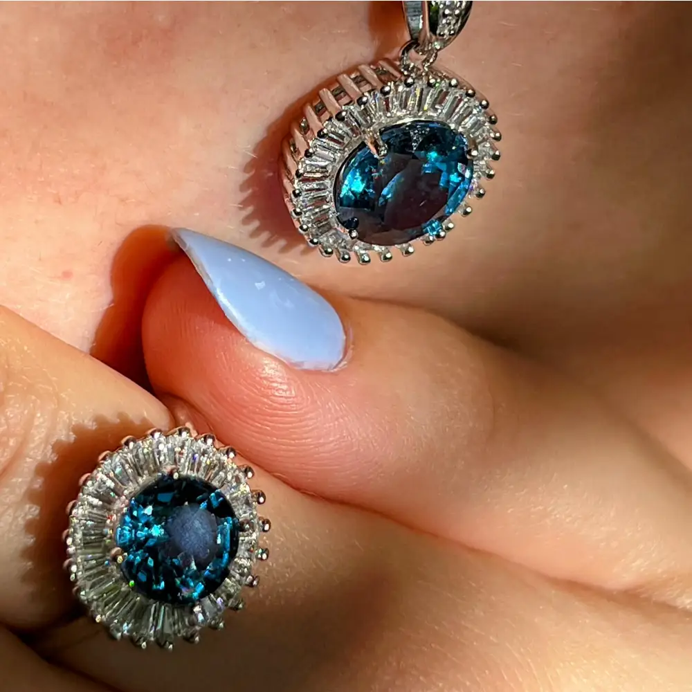 Sunburst Necklace - London Blue Topaz - Image 4