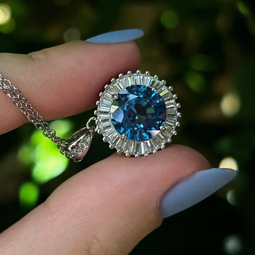 Sunburst Necklace - London Blue Topaz - Image 6