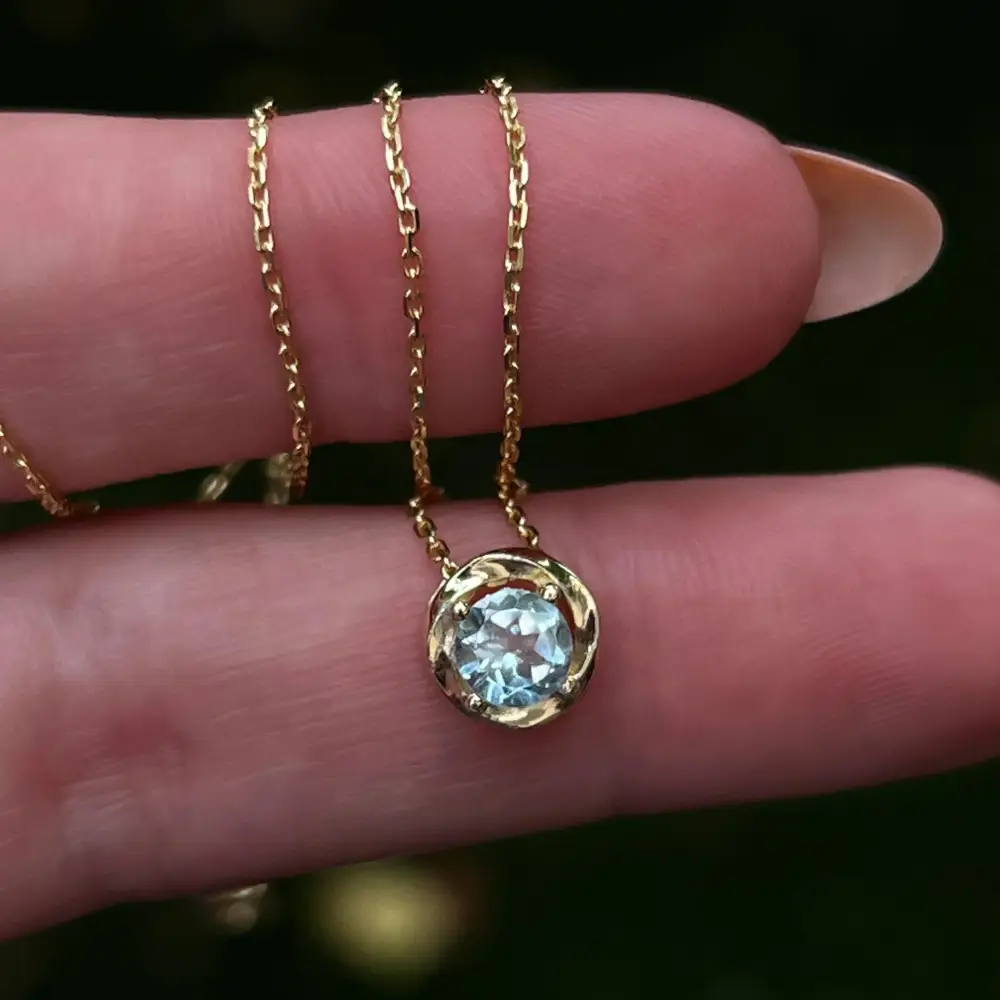 Swirl Necklace - Aquamarine - Image 4