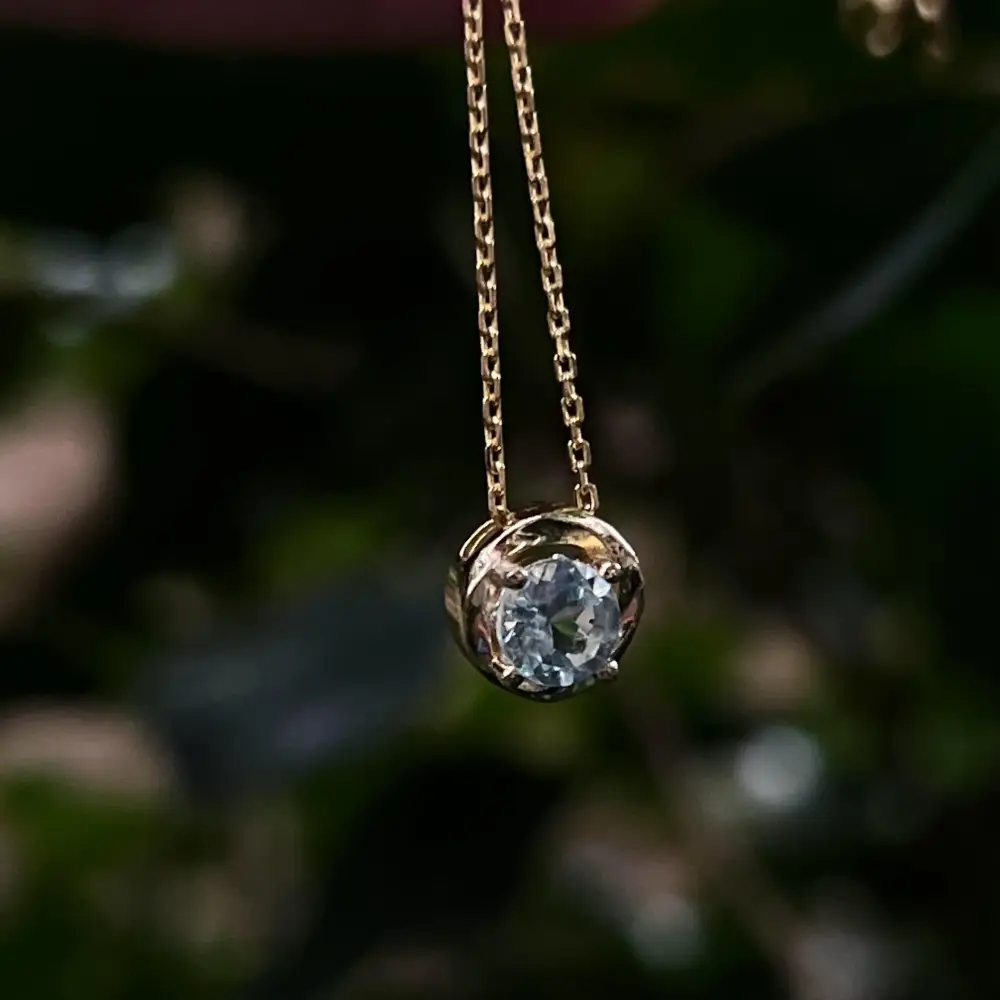 Swirl Necklace - Aquamarine - Image 5