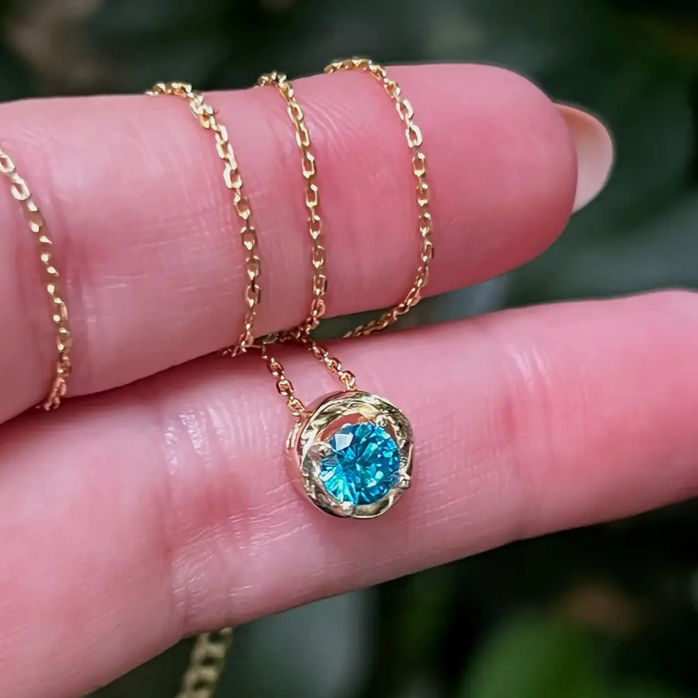 Swirl Necklace - Blue Topaz - Image 5