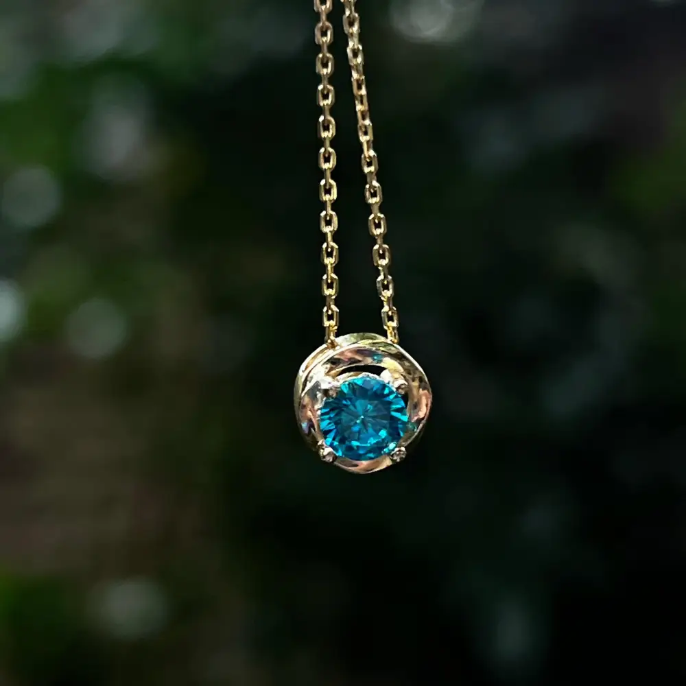 Swirl Necklace - Blue Topaz - Image 7