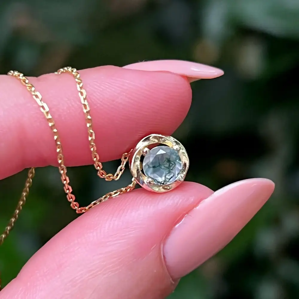 Swirl Necklace - Moss Agate - Image 6