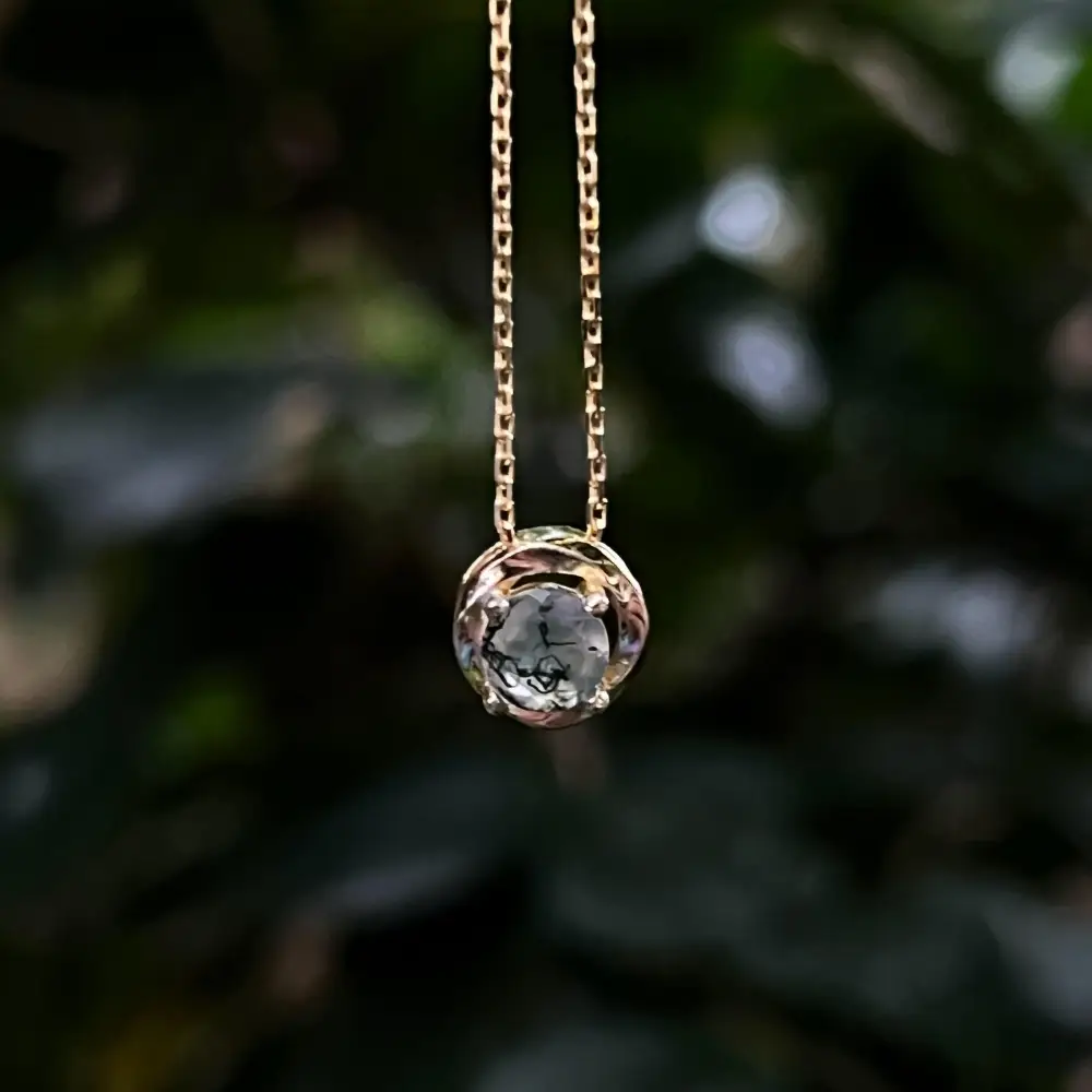 Swirl Necklace - Moss Agate - Image 7
