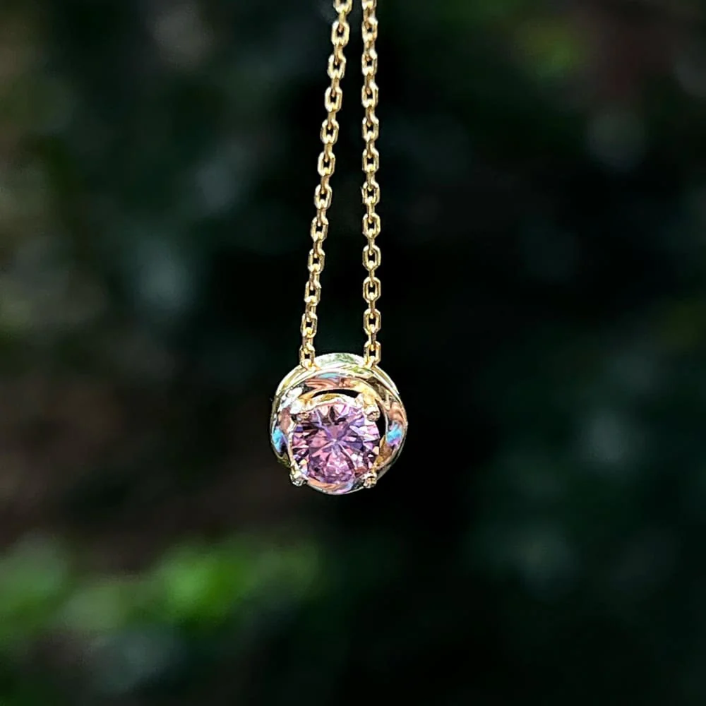 Swirl Necklace - Pink Tourmaline - Image 4