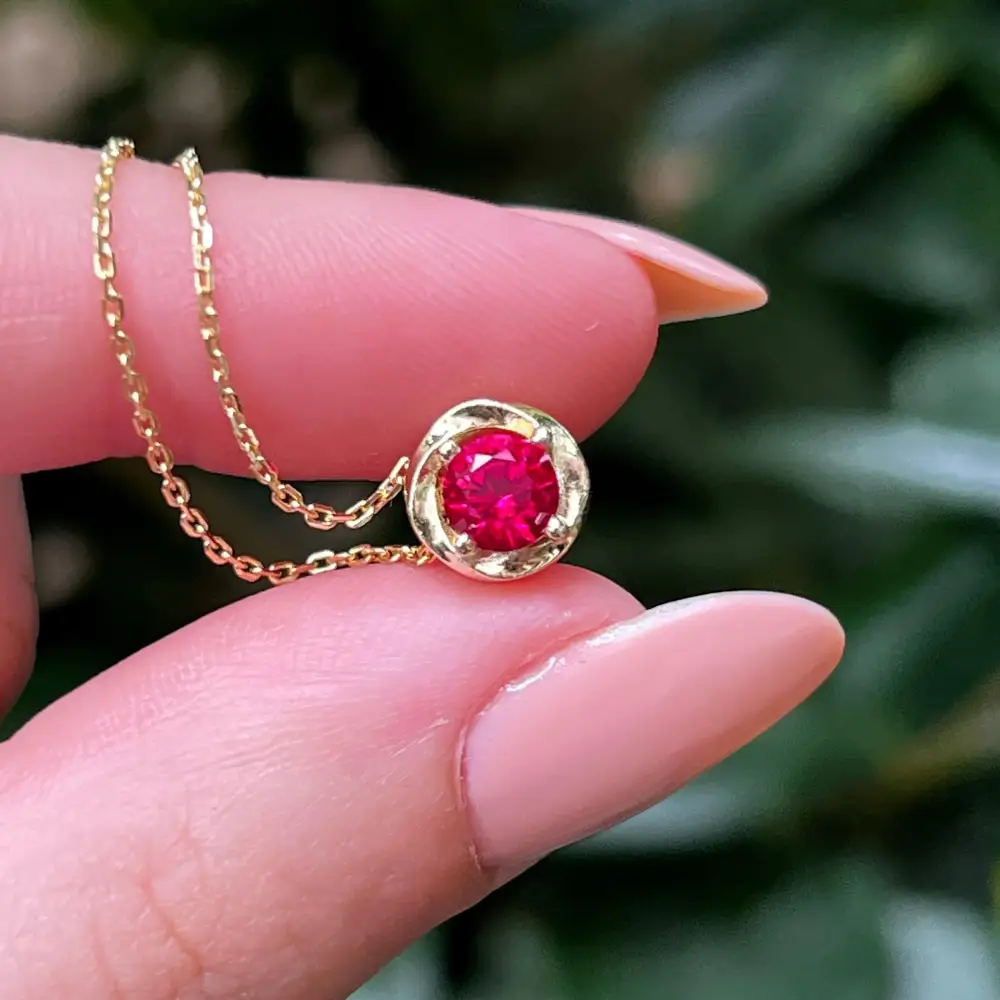 Swirl Necklace - Ruby