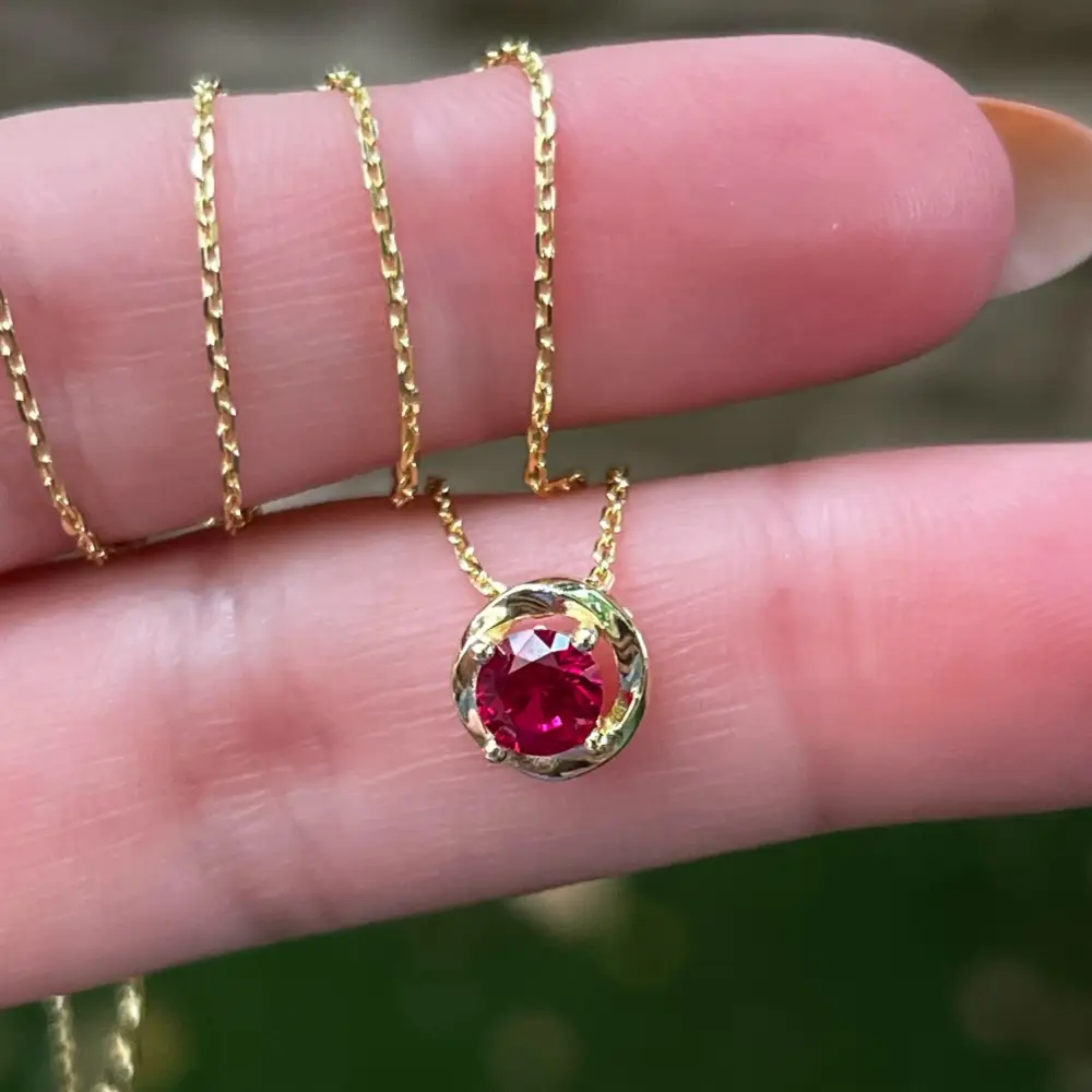Swirl Necklace - Ruby - Image 4