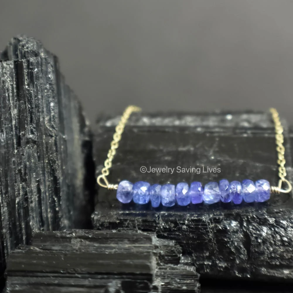 Tanzanite Bar Necklace - Image 8