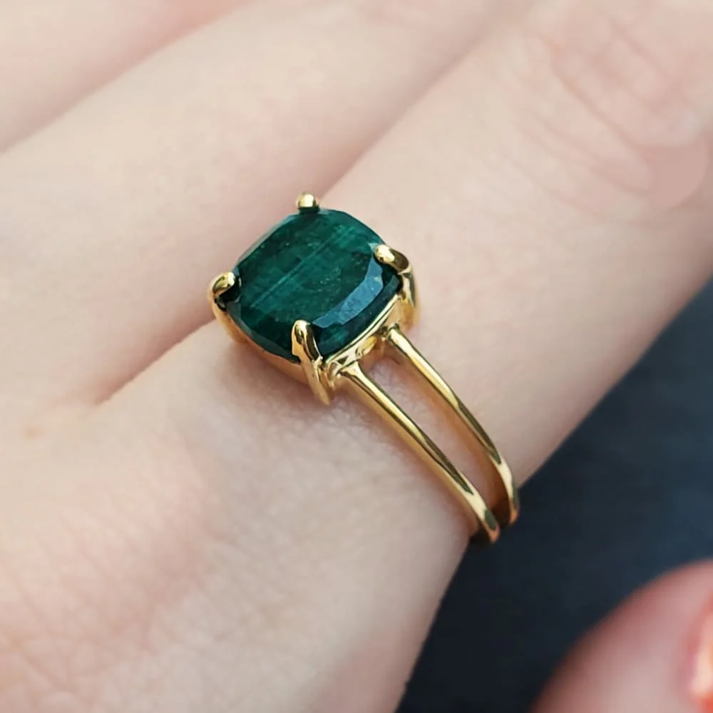 The Asher (double band) - Natural Emerald - Image 6