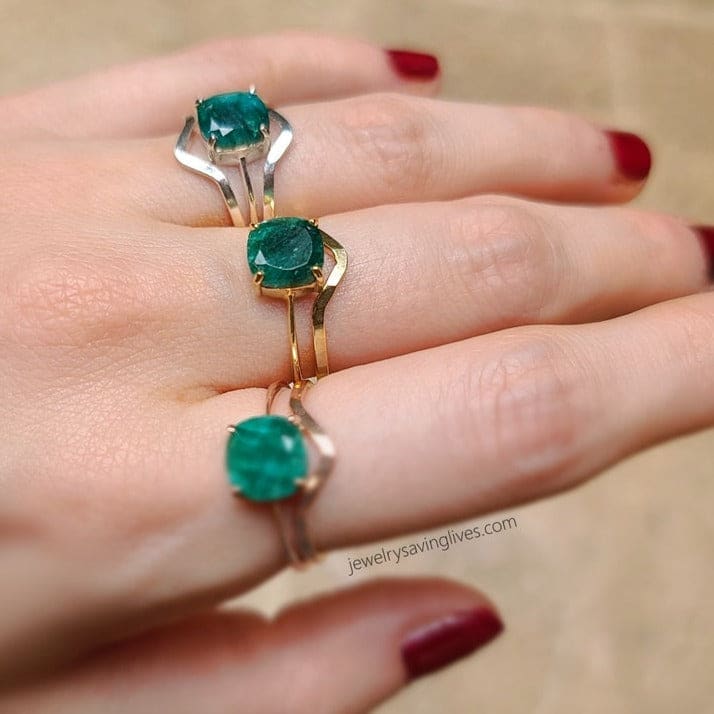 The Asher - Natural Emerald & Shadow Band Set - Image 6