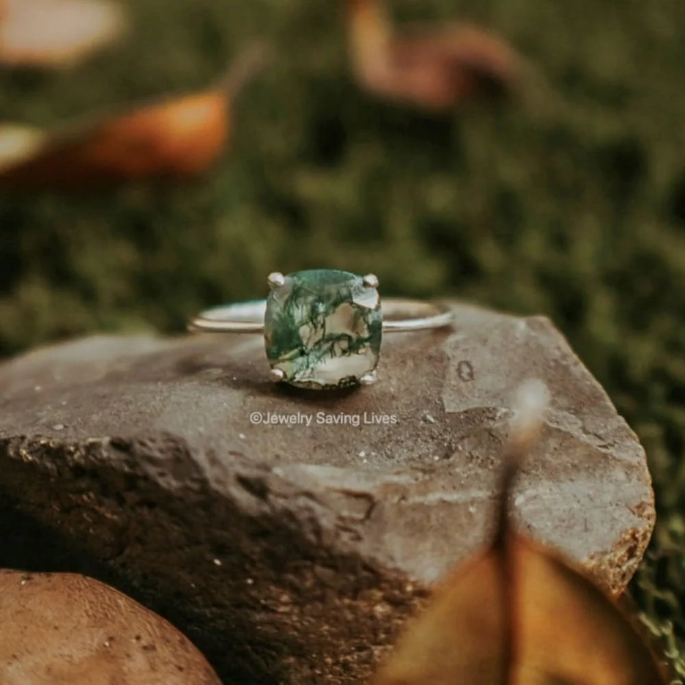 The Asher - Natural Moss Agate - Image 6