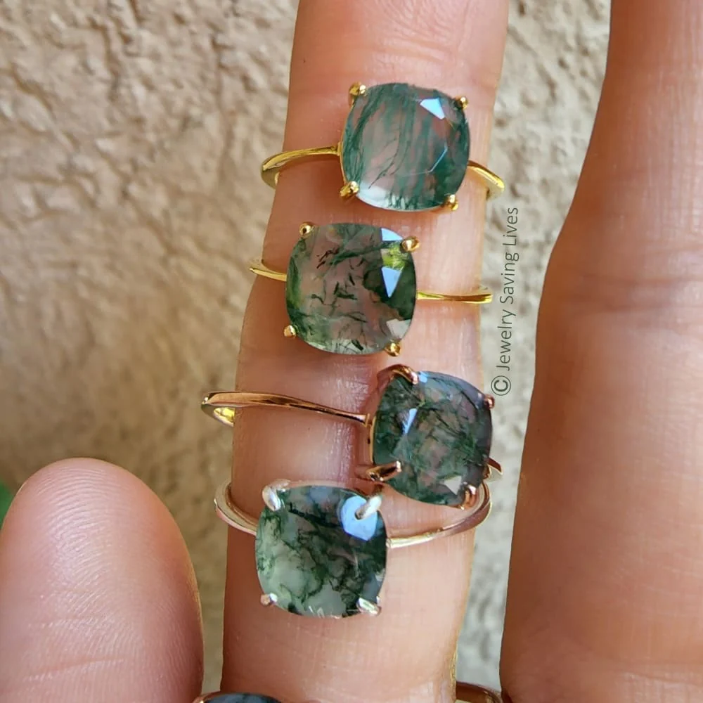 The Asher - Natural Moss Agate - Image 8
