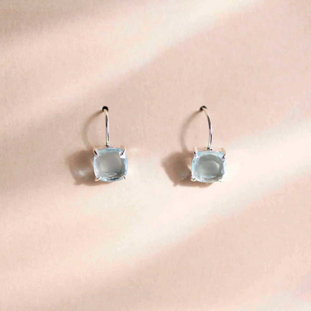 The Ashera - Natural Aquamarine Dangle Earrings - Image 8