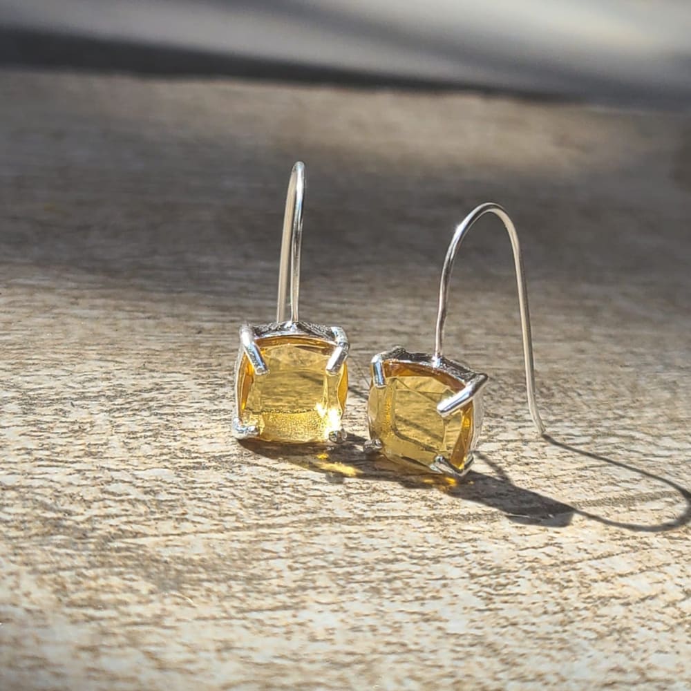 The Ashera - Natural Citrine Dangle Earrings - Image 4