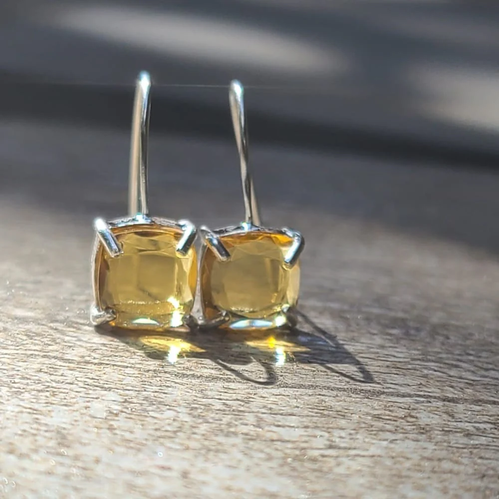 The Ashera - Natural Citrine Dangle Earrings - Image 5