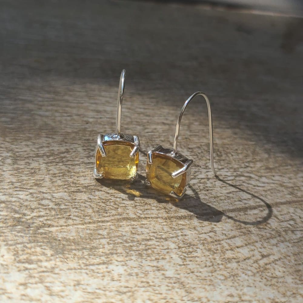 The Ashera - Natural Citrine Dangle Earrings - Image 6