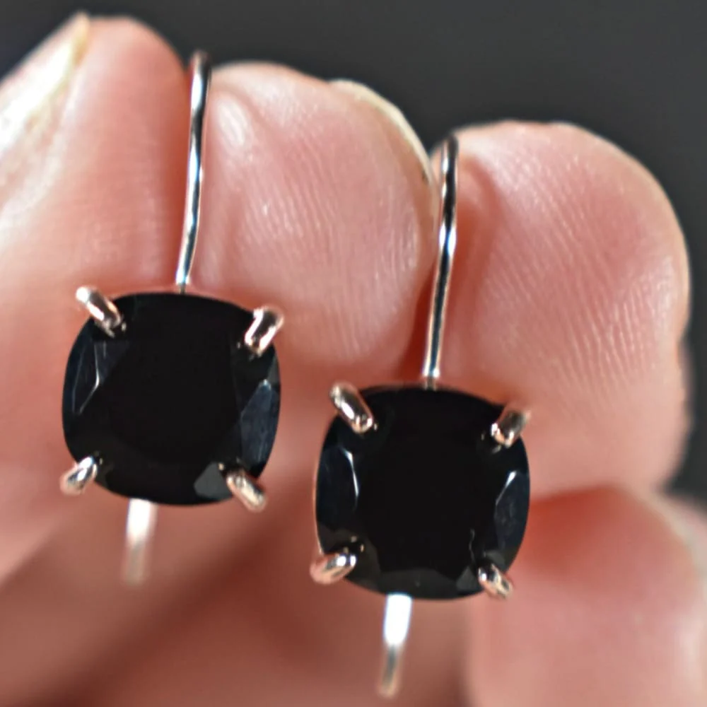 The Ashera - Natural Onyx Dangle Earrings - Image 4