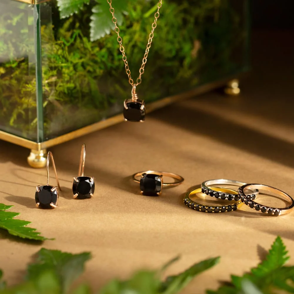 The Ashera - Natural Onyx Dangle Earrings - Image 9