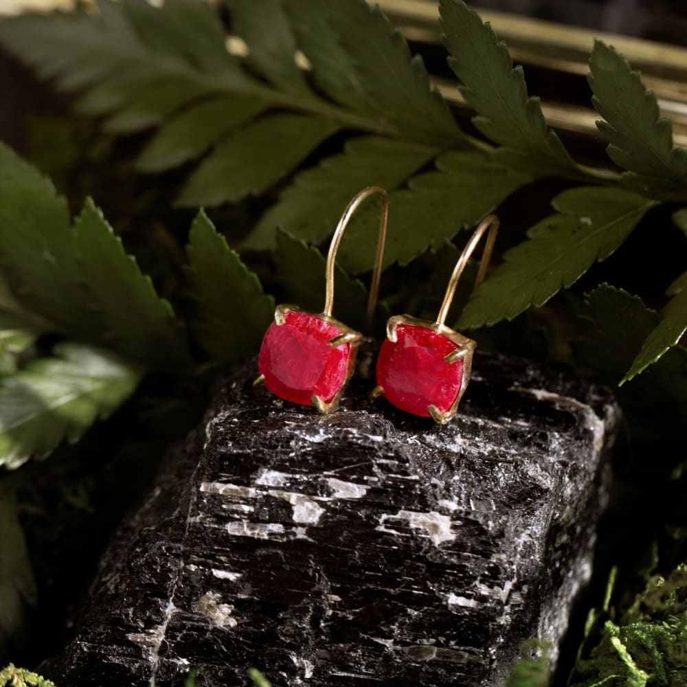 The Ashera - Natural Ruby Dangle Earrings - Image 7