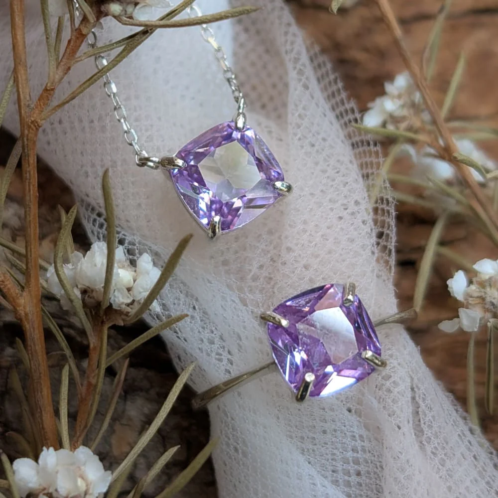 The Ashlynn - Brilliant Lavender Amethyst Necklace - Image 11